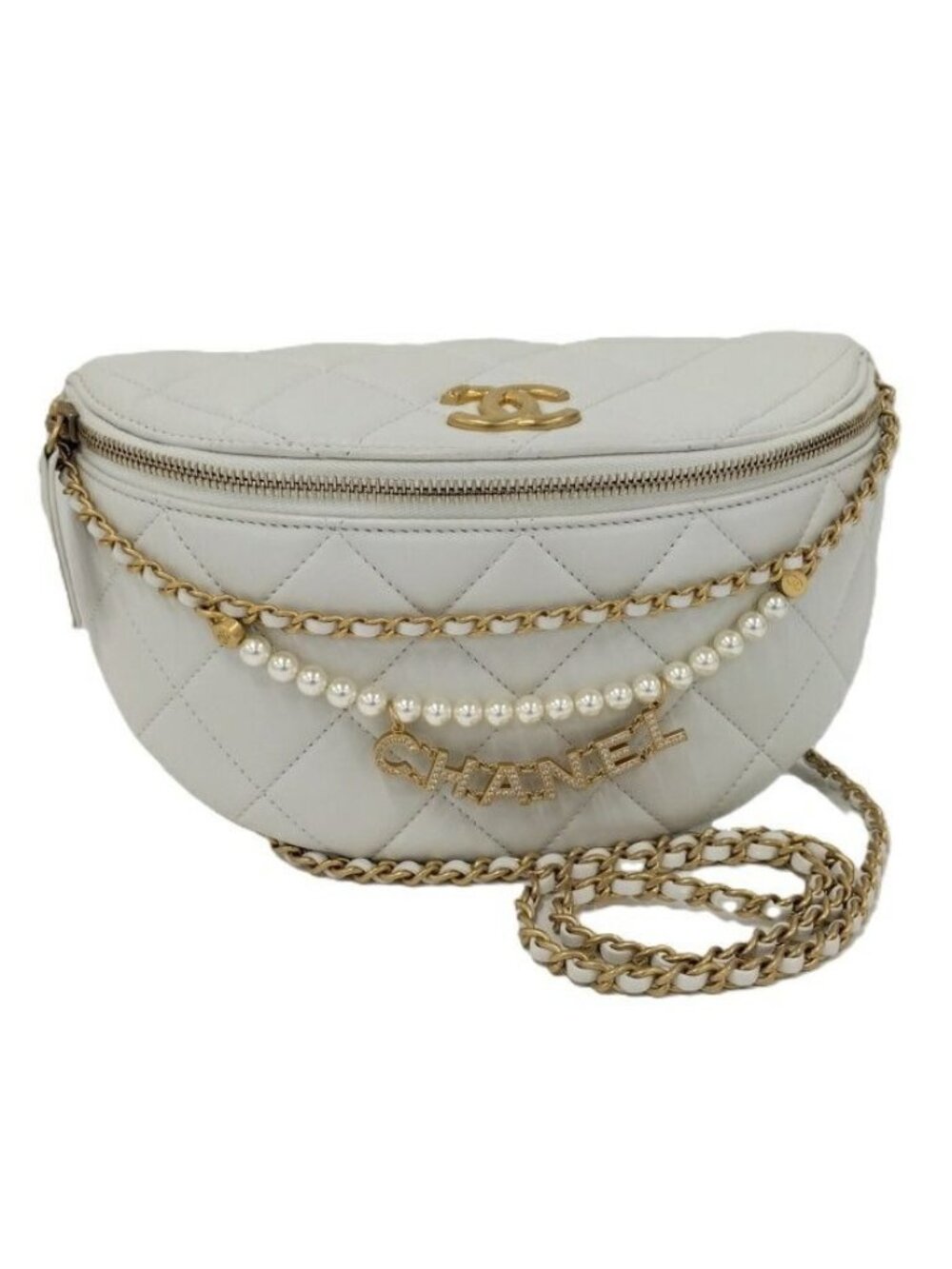 Chanel Body Bag Quilted Lambskin As4991 White